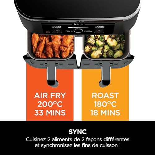 Ninja Foodi MAX Dual Zone Hot Air Fryer [AF400EU] 9.5 L Capacity, 2  Compartments, 6 Functions, Grey Black – Ninjaire